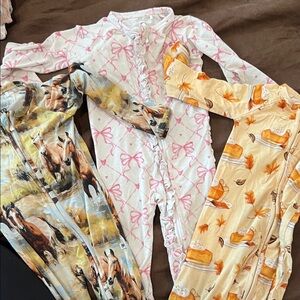 Bums& roses Set of Three Baby Onesies with Fun Prints